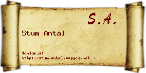 Stum Antal névjegykártya